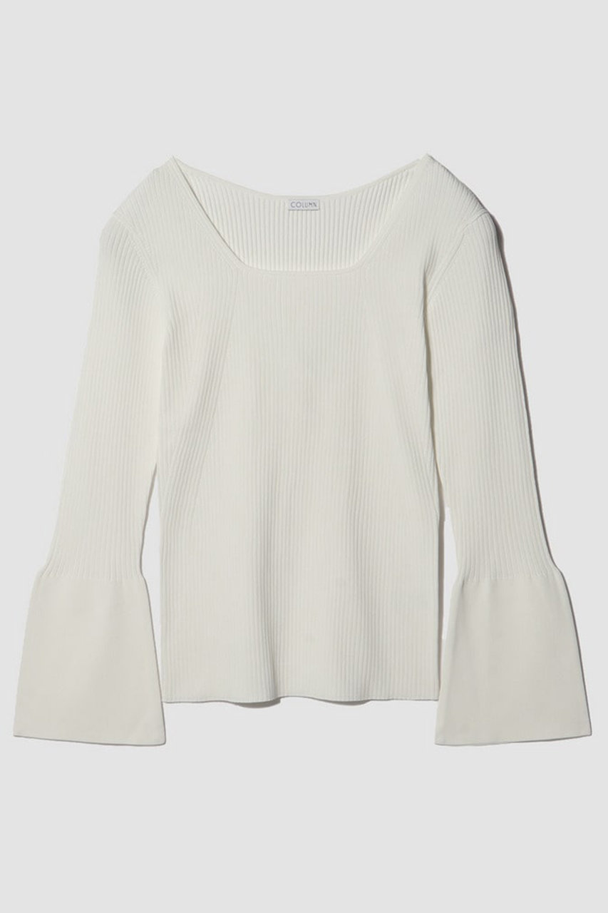 ESTNATION 【COLUMN】オープンデコルテニット (ホワイト, F) エストネーション ELLE SHOP