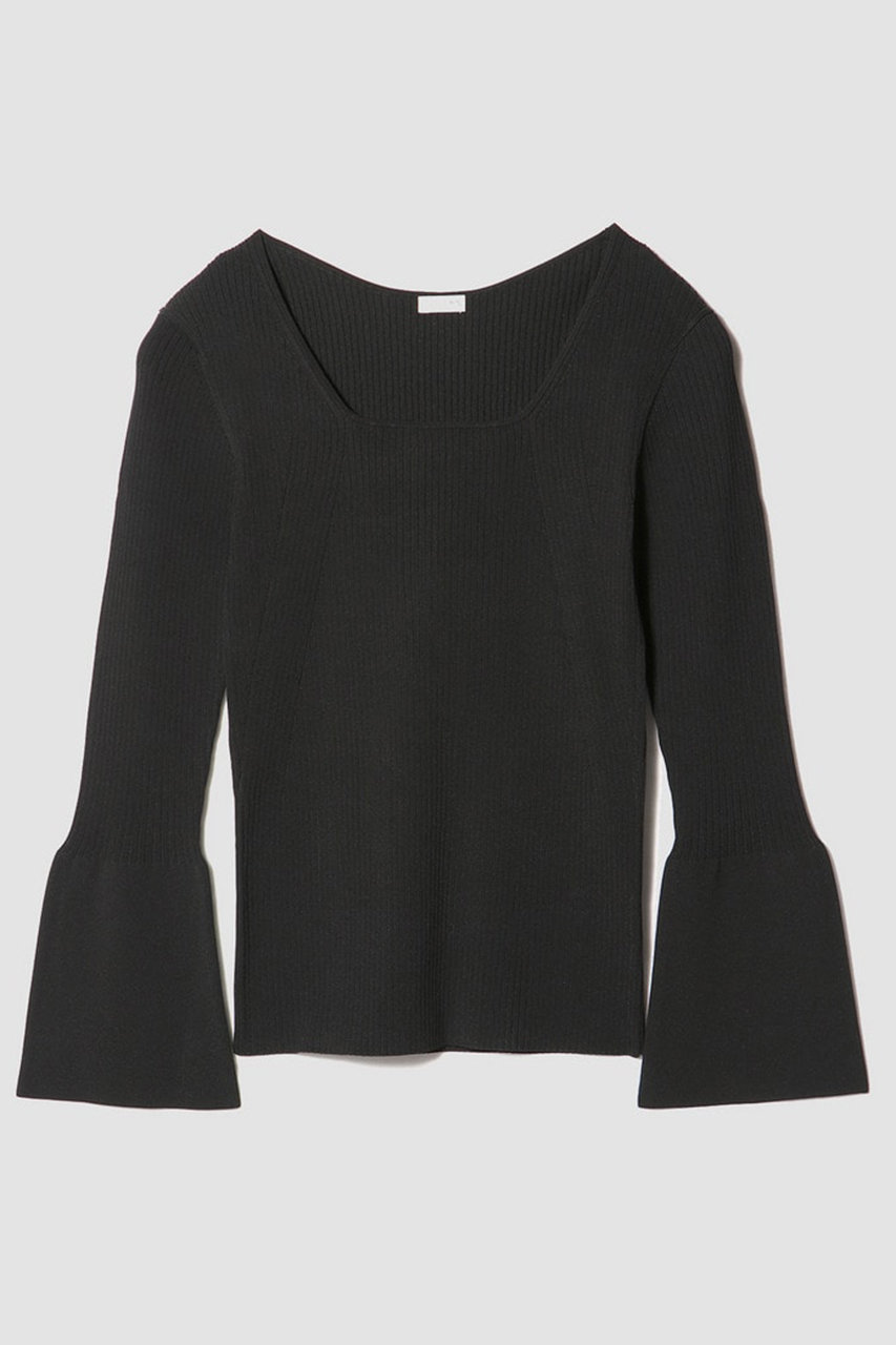 ESTNATION 【COLUMN】オープンデコルテニット (ブラック, F) エストネーション ELLE SHOP