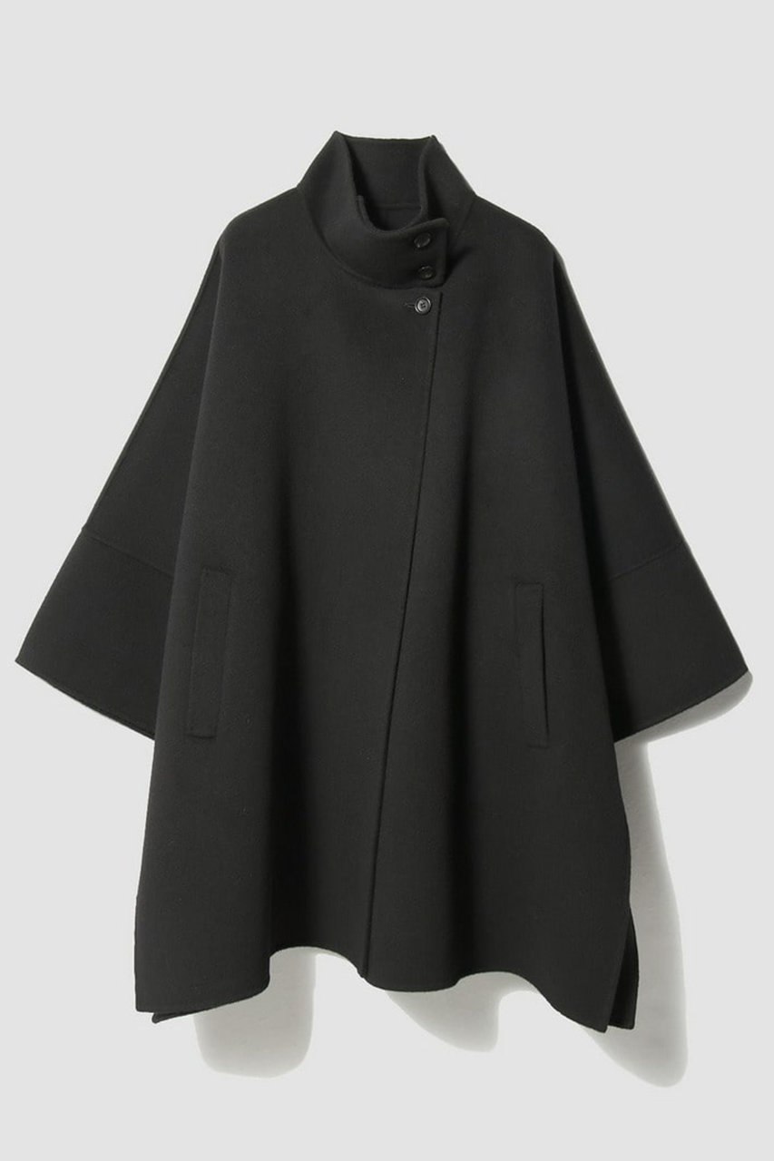 ESTNATION ウールカシミヤケープコート (ブラック, F) エストネーション ELLE SHOP