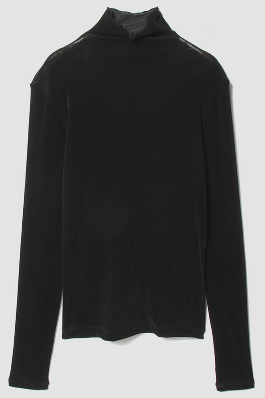 ESTNATION フロッキーハイネックカットソー (ブラック, F) エストネーション ELLE SHOP