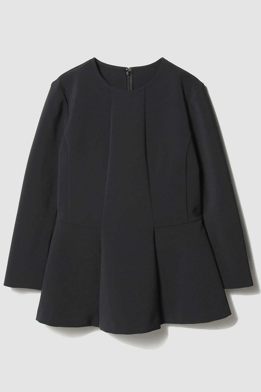 ESTNATION ストレッチダブルクロスタックブラウス (ネイビー, 38) エストネーション ELLE SHOP