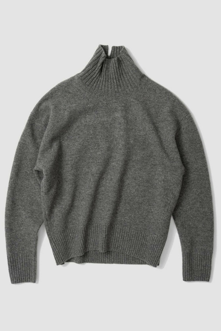 ESTNATION ウールカシミヤハイネックニット (チャコールグレー, F) エストネーション ELLE SHOP