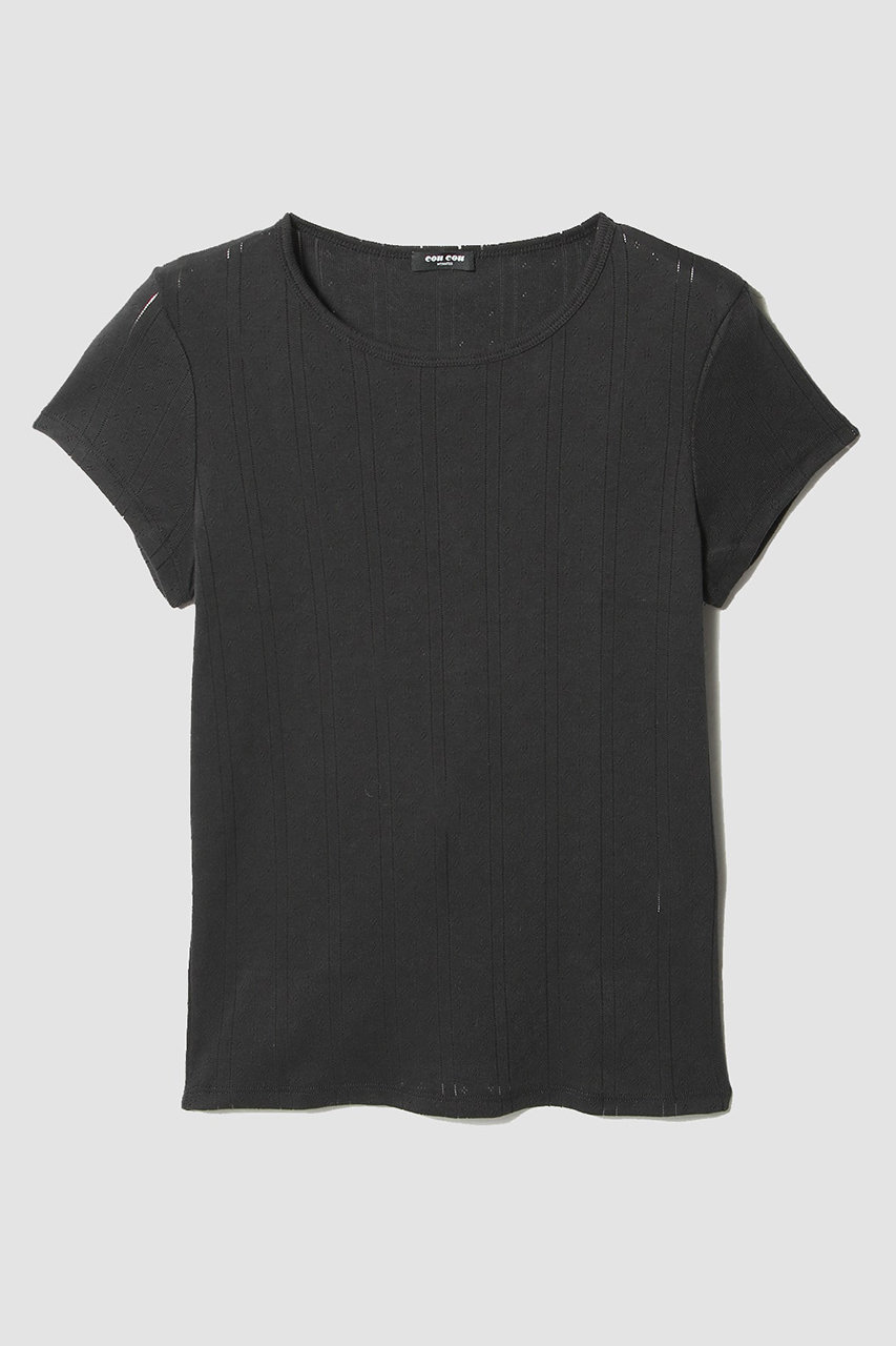 ESTNATION 【COU COU】THE REGULAR BABY TEE (ブラック, S) エストネーション ELLE SHOP