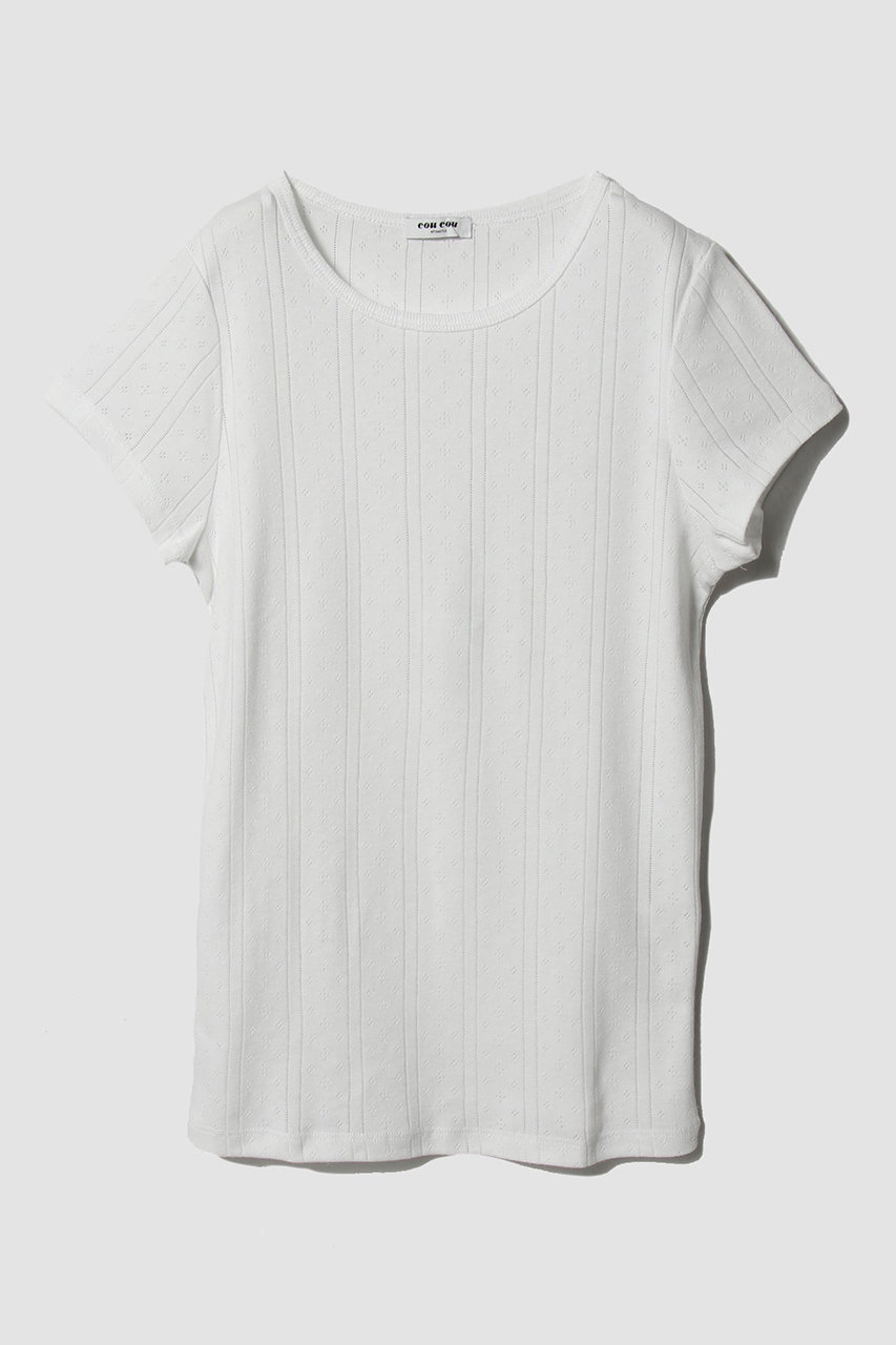 ESTNATION 【COU COU】THE REGULAR BABY TEE (ホワイト, S) エストネーション ELLE SHOP