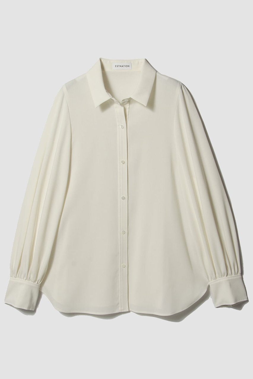 ESTNATION サイロウールシャツ (オフホワイト, 36) エストネーション ELLE SHOP