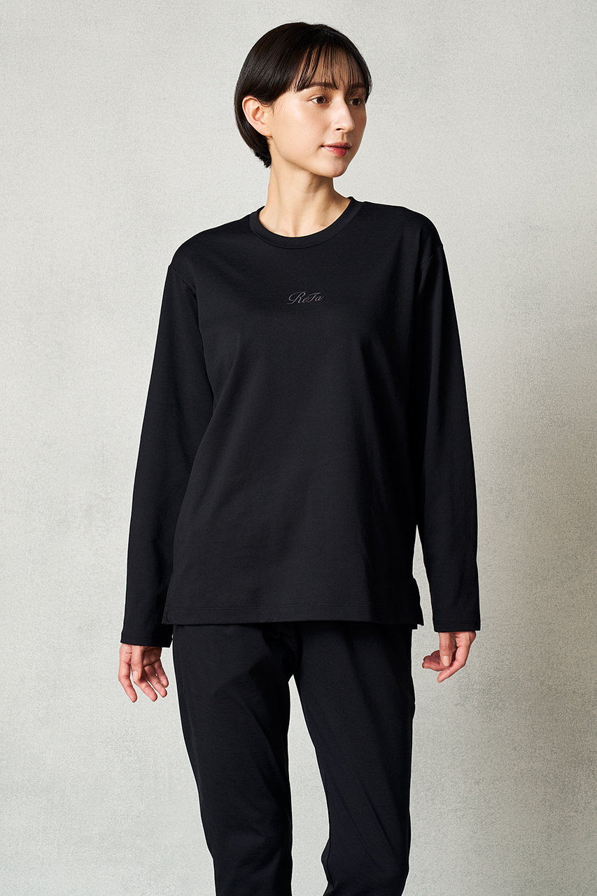 リファ/ReFaの【予約販売】【UNISEX】コンフォートジャージー クルーネックロングTシャツ(ブラック/RW-AN-W20D-LL)