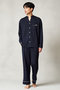 【予約販売】【MEN】モイストスムース スタンドカラースリープウェア リファ/ReFa ネイビー