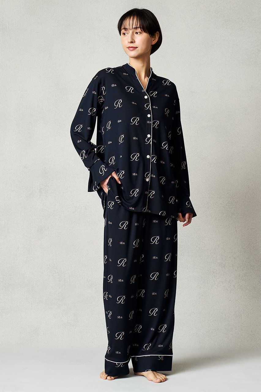 リファ/ReFaの【予約販売】モイストスムース スタンドカラースリープウェア ReFaロゴ WOMEN(ネイビー/RW-AY-B43D-LL)
