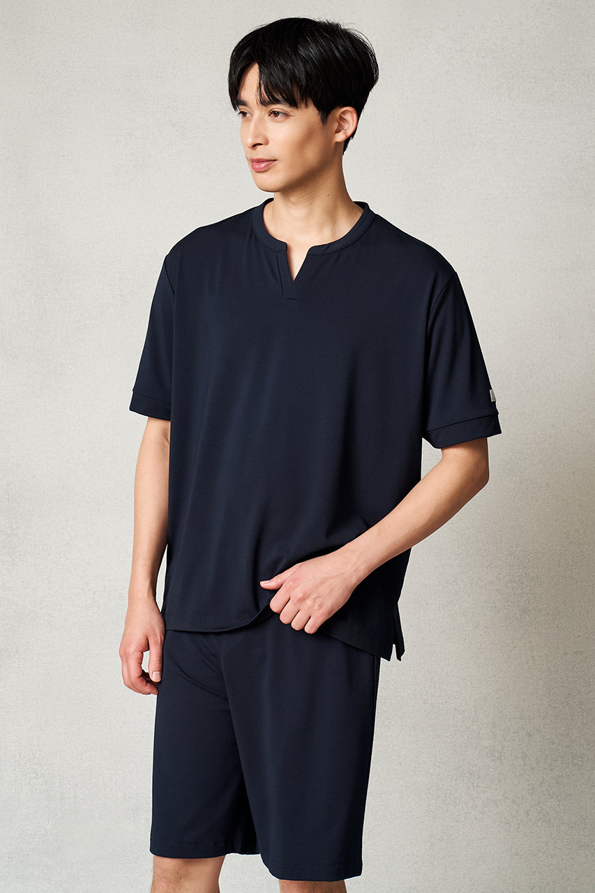 リファ/ReFaの【予約販売】【MEN】ストレッチスムース ショートスリーブプルオーバー(ネイビー/RW-BK-P31D-LL)