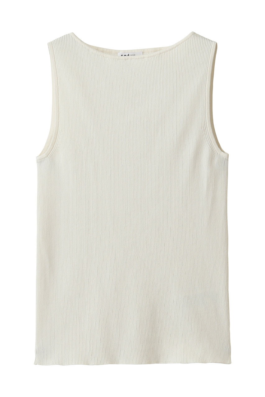 ソージュ/SOEJUの美Neck ノースリーブニット  (ボートネック)(オフホワイト/S-00-NT-092-BLK-L)