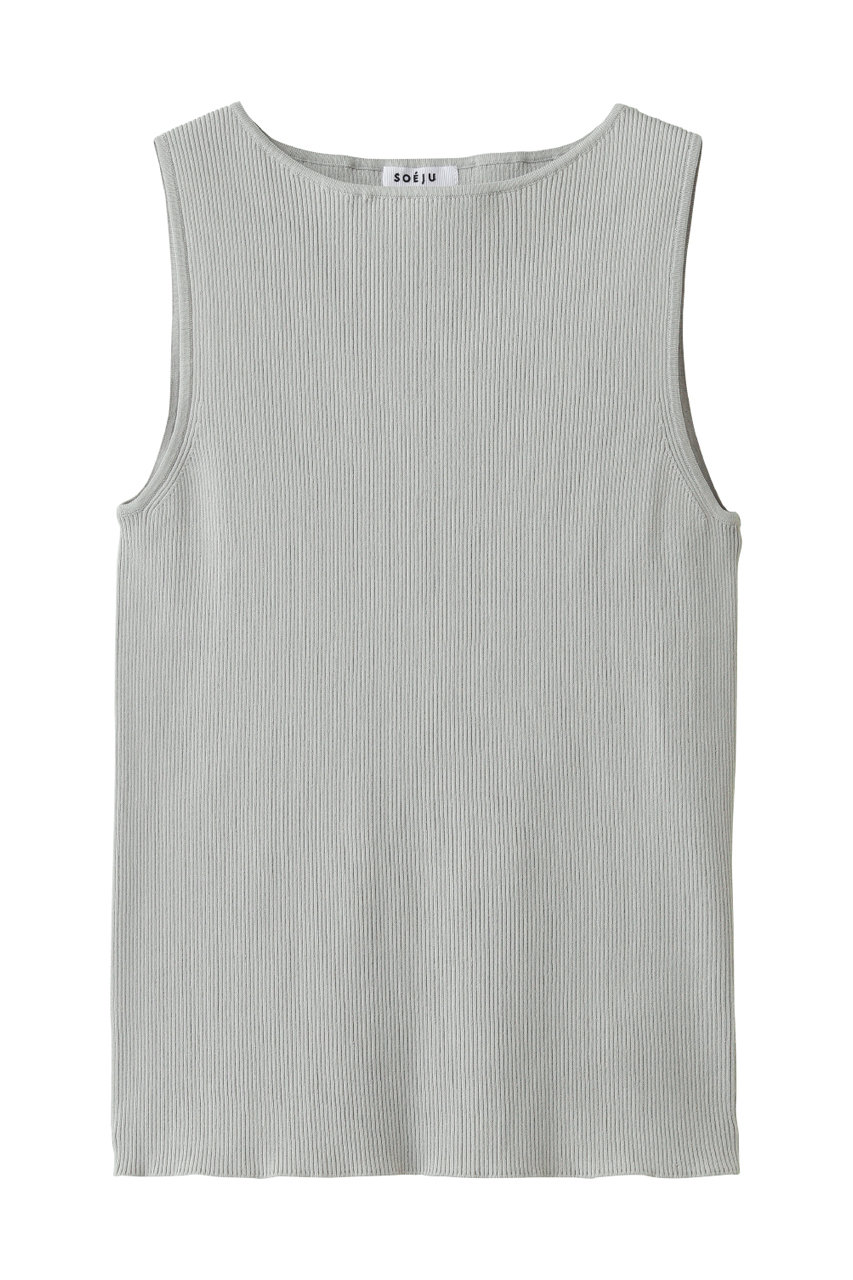 ソージュ/SOEJUの美Neck ノースリーブニット  (ボートネック)(ライトグレー/S-00-NT-092-BLK-L)