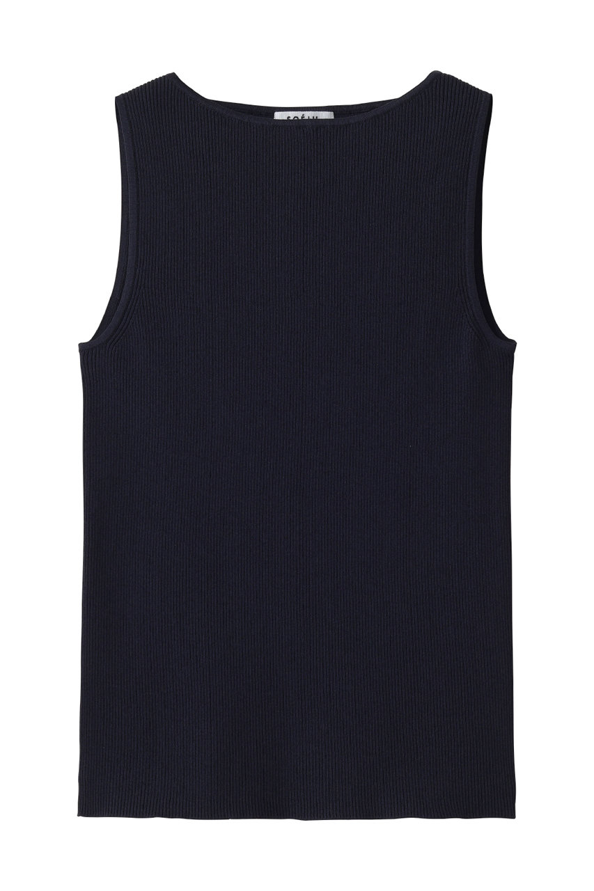 ソージュ/SOEJUの美Neck ノースリーブニット  (ボートネック)(ネイビー/S-00-NT-092-BLK-L)