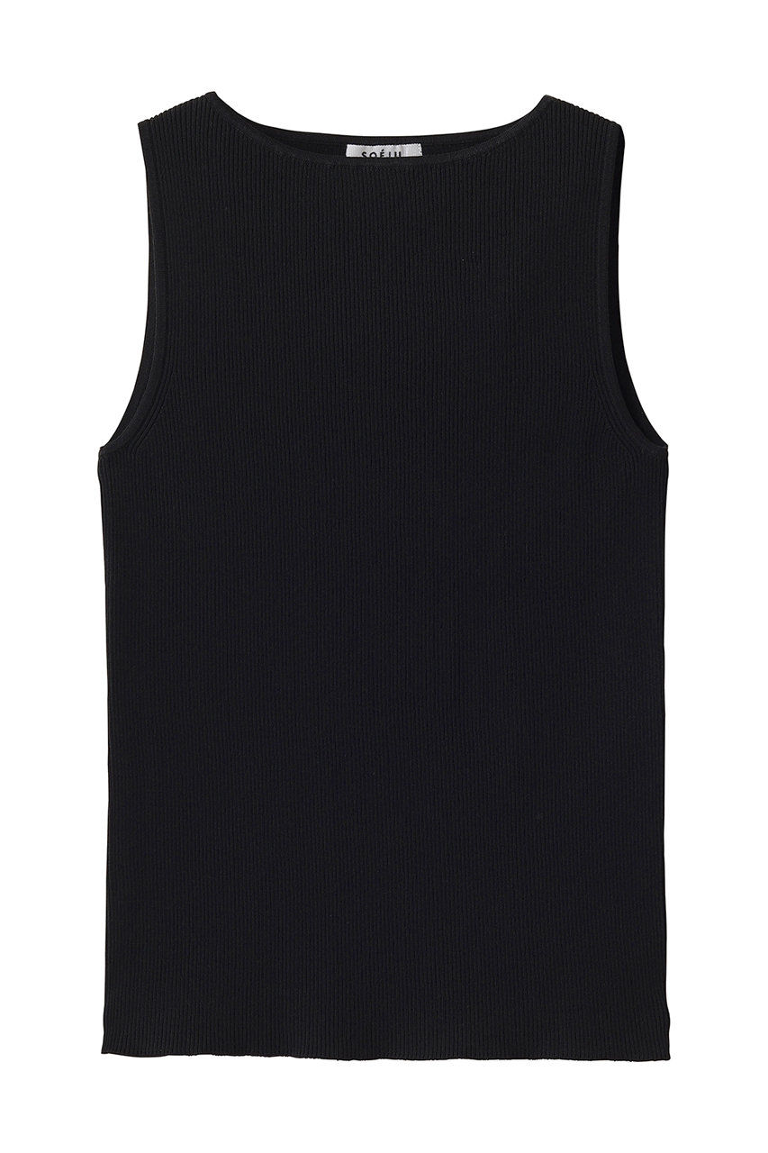 ソージュ/SOEJUの美Neck ノースリーブニット  (ボートネック)(ブラック/S-00-NT-092-BLK-L)