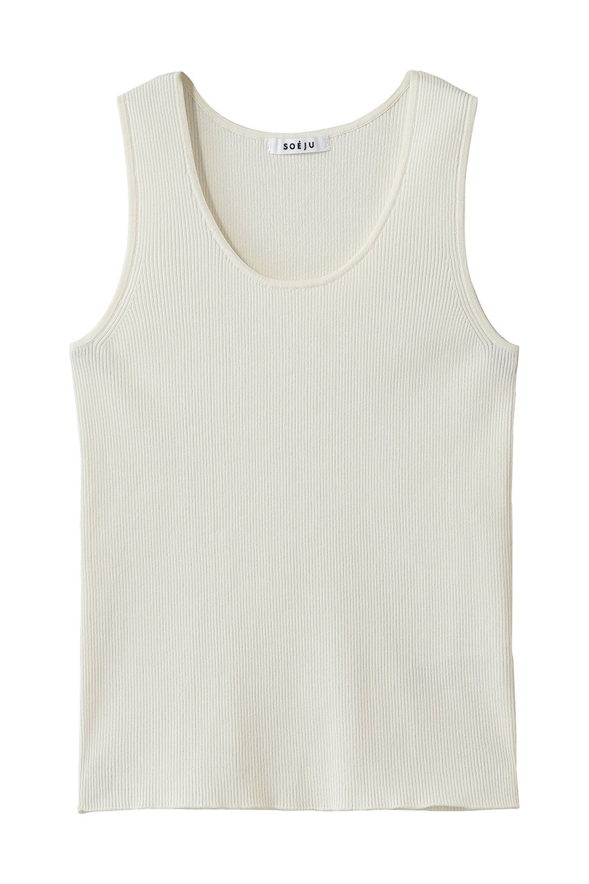 ソージュ/SOEJUの美Neck ノースリーブニット（Uネック）(オフホワイト/S-00-NT-091-BLK-L)