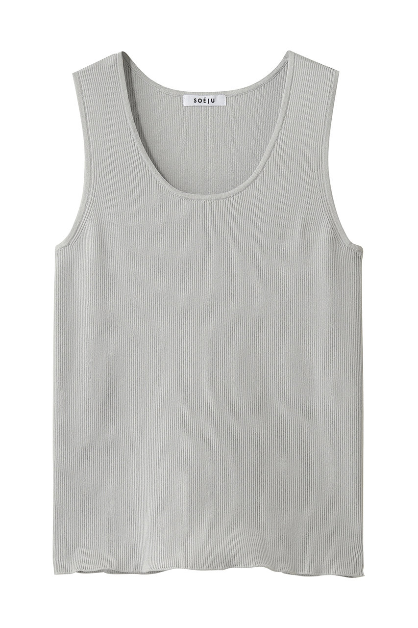 ソージュ/SOEJUの美Neck ノースリーブニット（Uネック）(ライトグレー/S-00-NT-091-BLK-L)