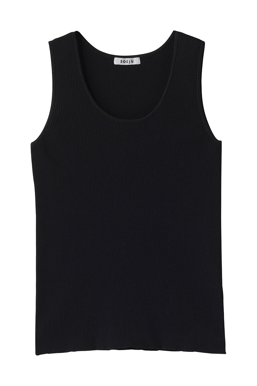 ソージュ/SOEJUの美Neck ノースリーブニット（Uネック）(ブラック/S-00-NT-091-BLK-L)