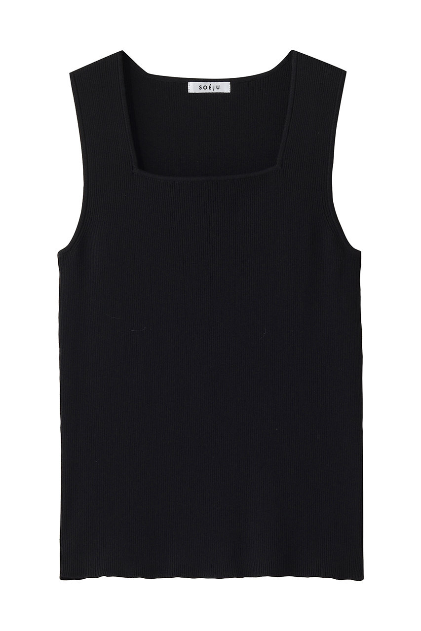 ソージュ/SOEJUの美Neck ノースリーブニット（スクエアネック）(ブラック/S-00-NT-093-BLK-L)