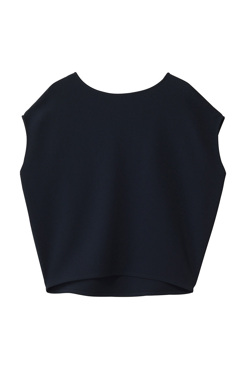 ソージュ/SOEJUのショートスリーブコクーンブラウス(ネイビー/S-03-SB-008-BLK-L)