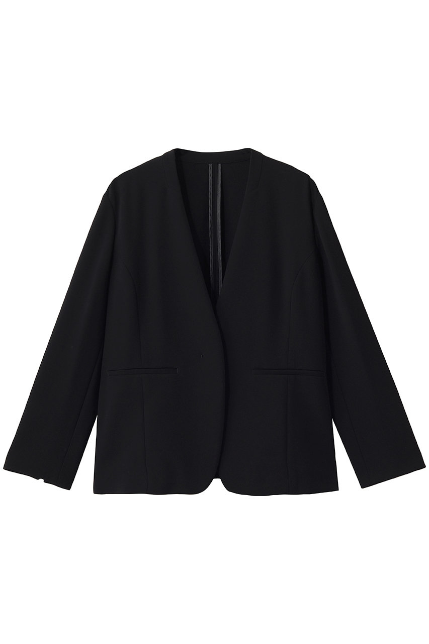 ソージュ/SOEJUのノーカラージャケット(ブラック/S-00-JK-030-BLK-XL)