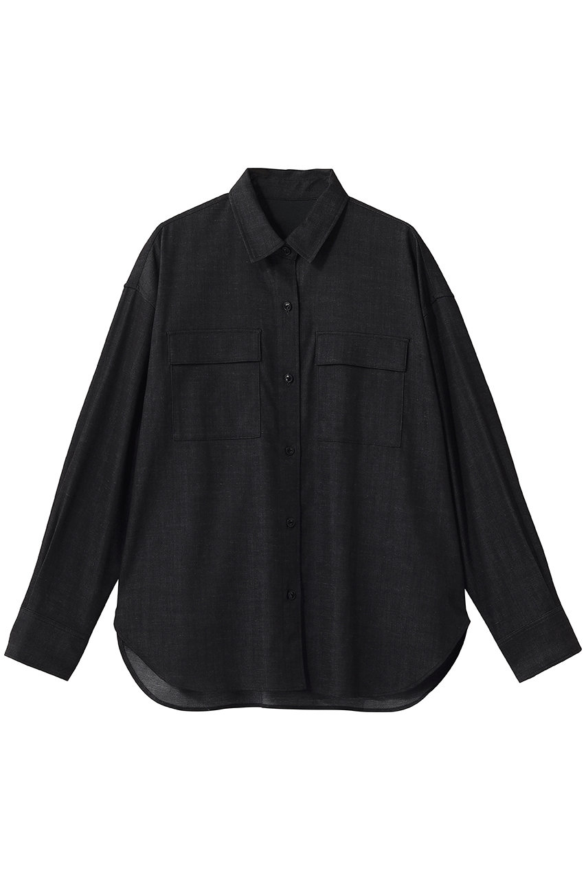 ソージュ/SOEJUのデニムライクシャツ(ブラック/S-00-SB-075-BLK-M)