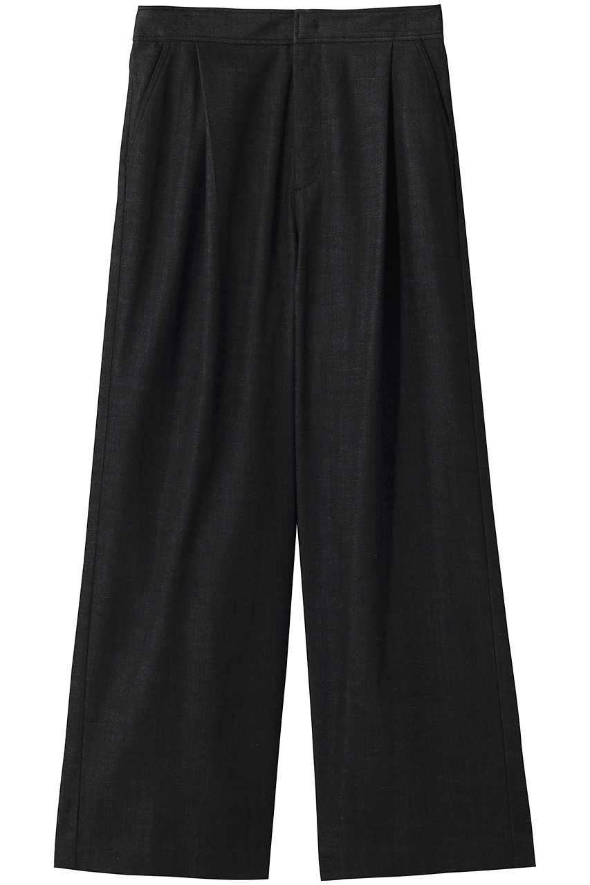 ソージュ/SOEJUのデニムライクタックワイドパンツ(ブラック/S-00-PT-031-BLK-L)