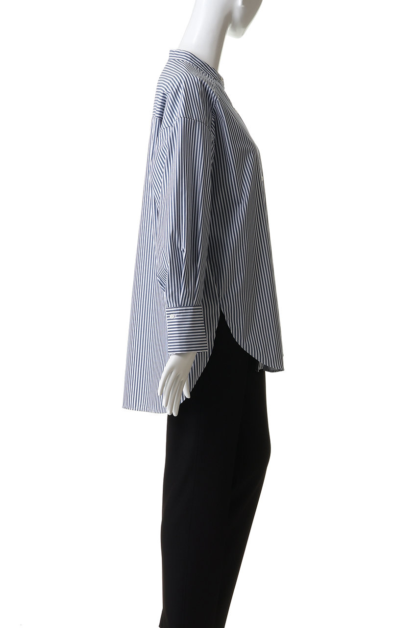 SOEJU(ソージュ)｜バンドカラーロングシャツ/ブルーストライプ の通販