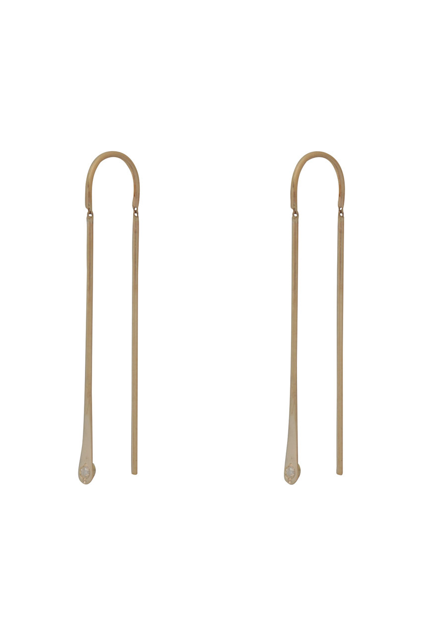 DELPHII swing hook ピアス bang diamond long (ゴールド, F) デルフィ ELLE SHOP