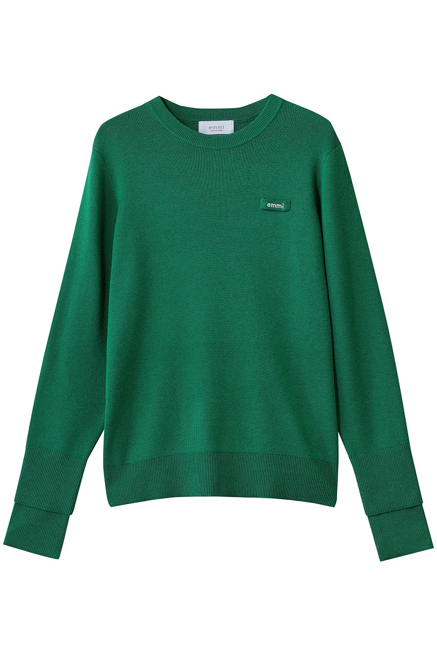 emmi emmiロゴクルーネックプルオーバー (グリーン, 99) エミ ELLE SHOP