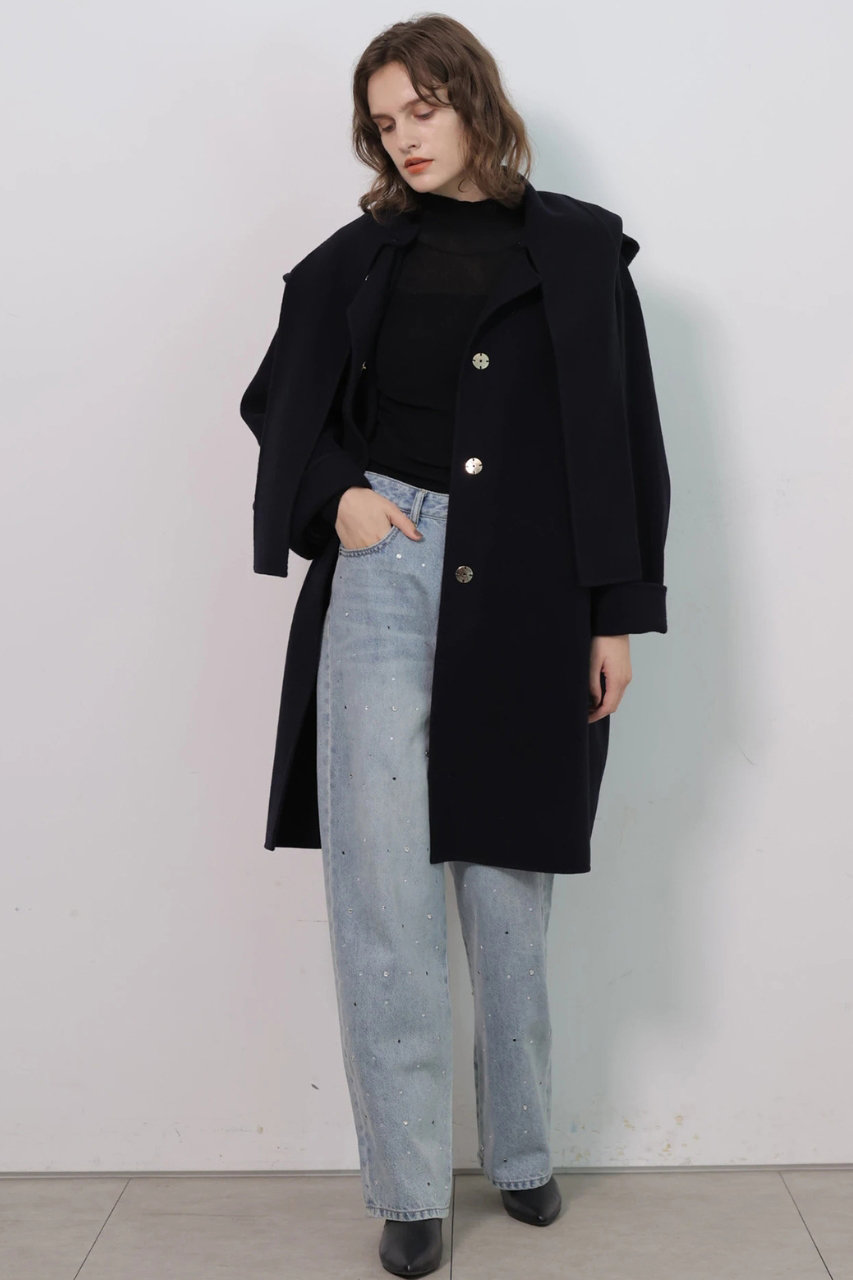 CADUNE リバーフーディーコート (ネイビー, 34) カデュネ ELLE SHOP