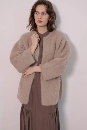 カデュネ/CADUNEのカシミヤブレンドファー加工カーディガン(110300/110303)