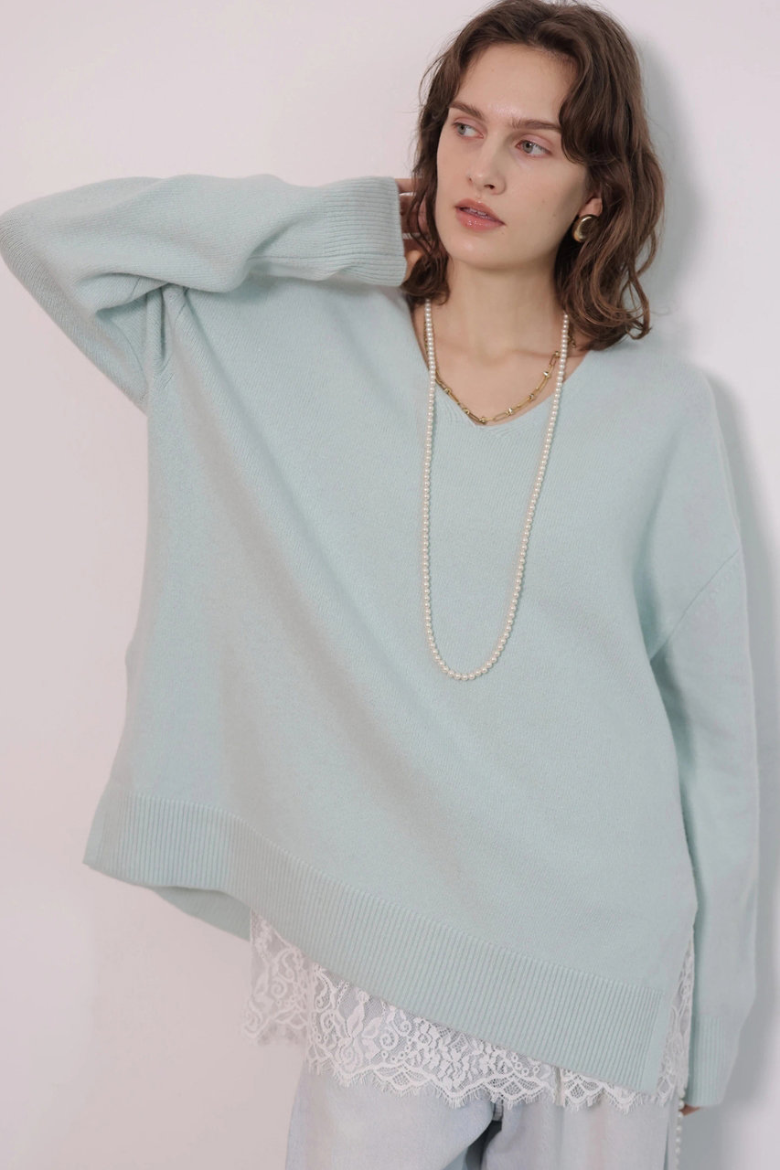 CADUNE Bella深Vニット (ミント, 38) カデュネ ELLE SHOP