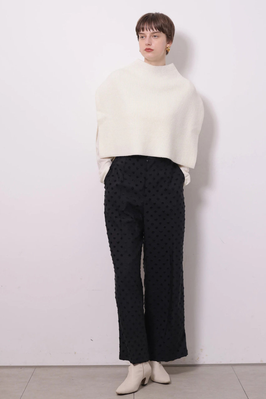 CADUNE ドットジャガードパンツ (ブラック, 38) カデュネ ELLE SHOP