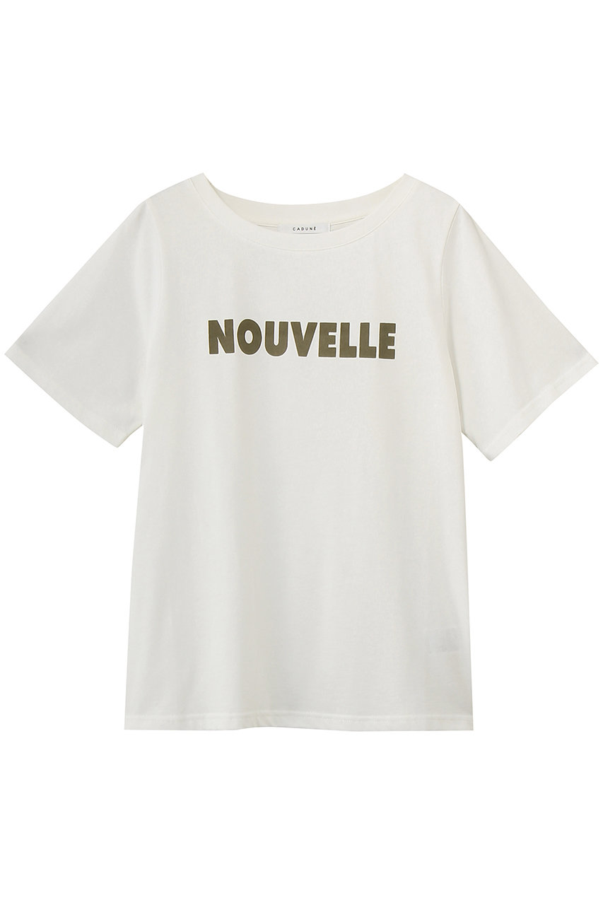 CADUNE フロッキーロゴTシャツ (モカ, 38) カデュネ ELLE SHOP
