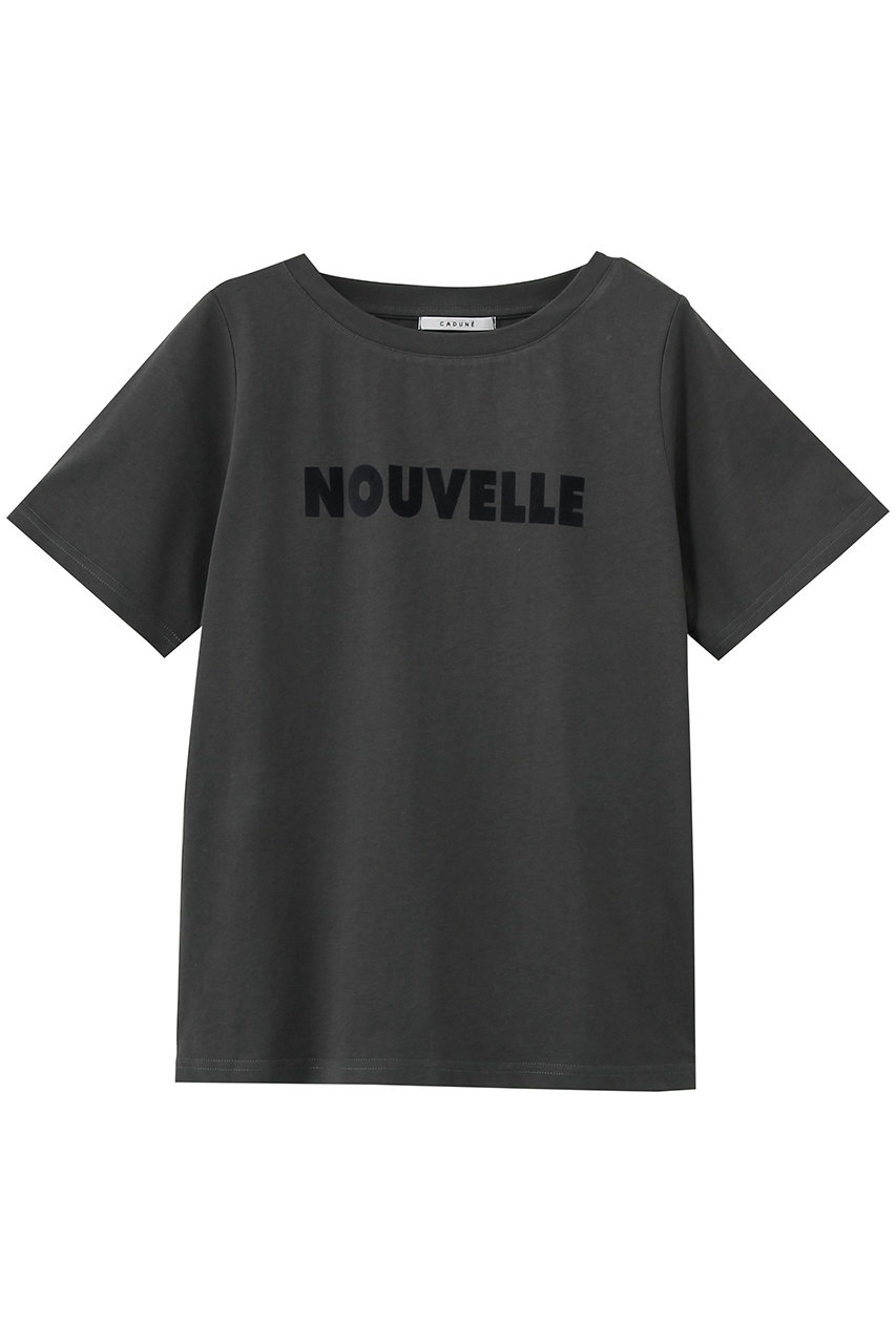 CADUNE フロッキーロゴTシャツ (チャコールグレー, 38) カデュネ ELLE SHOP