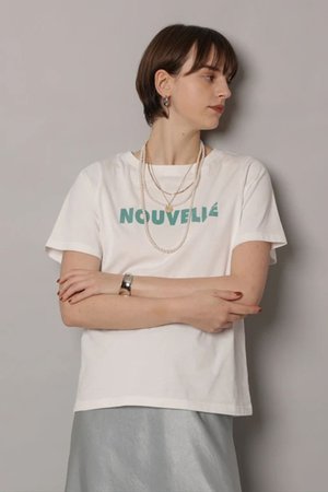 カデュネ/CADUNEのフロッキーロゴTシャツ(110100/110102)