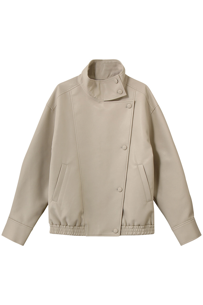 CADUNE フェイクレザーボンバー (ライトベージュ, 36) カデュネ ELLE SHOP