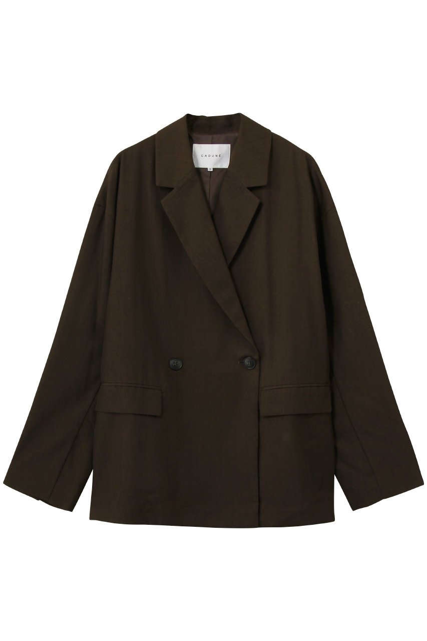 CADUNE ドロップショルダージャケット (ダークブラウン, 38) カデュネ ELLE SHOP