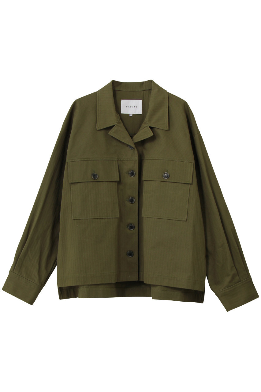 CADUNE アーミーシャツジャケット (カーキ, 38) カデュネ ELLE SHOP