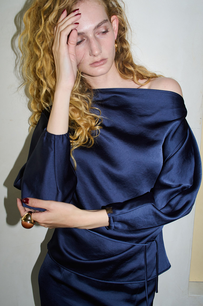 Soft Satin Off Shoulder Top