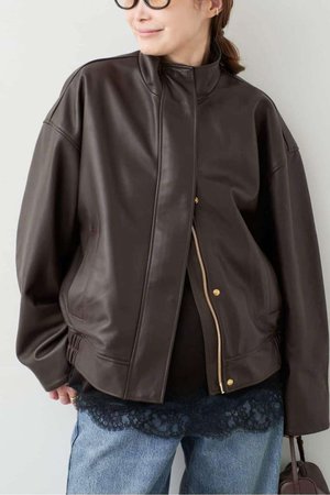ドゥーズィエムクラス/Deuxieme Classeの追加 Stand Collar レザーブルゾン(110800/110804)