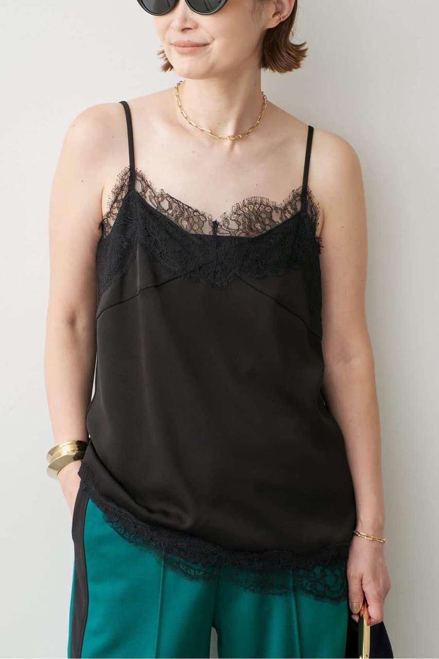 Deuxieme Classe *Lace Trimmed キャミソール 1 (ブラック, F) ドゥーズィエムクラス ELLE SHOP