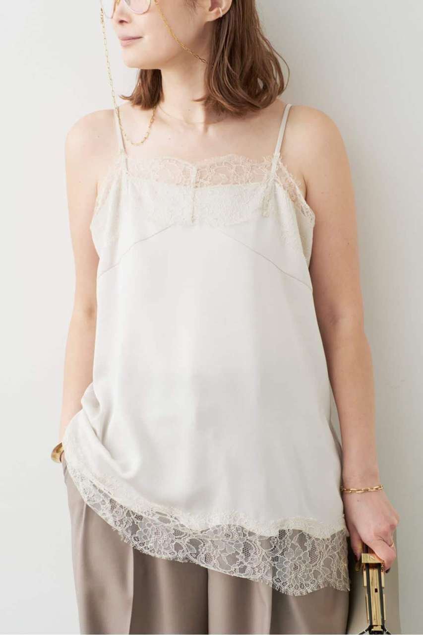 Deuxieme Classe *Lace Trimmed キャミソール 1 (ナチュラル, F) ドゥーズィエムクラス ELLE SHOP