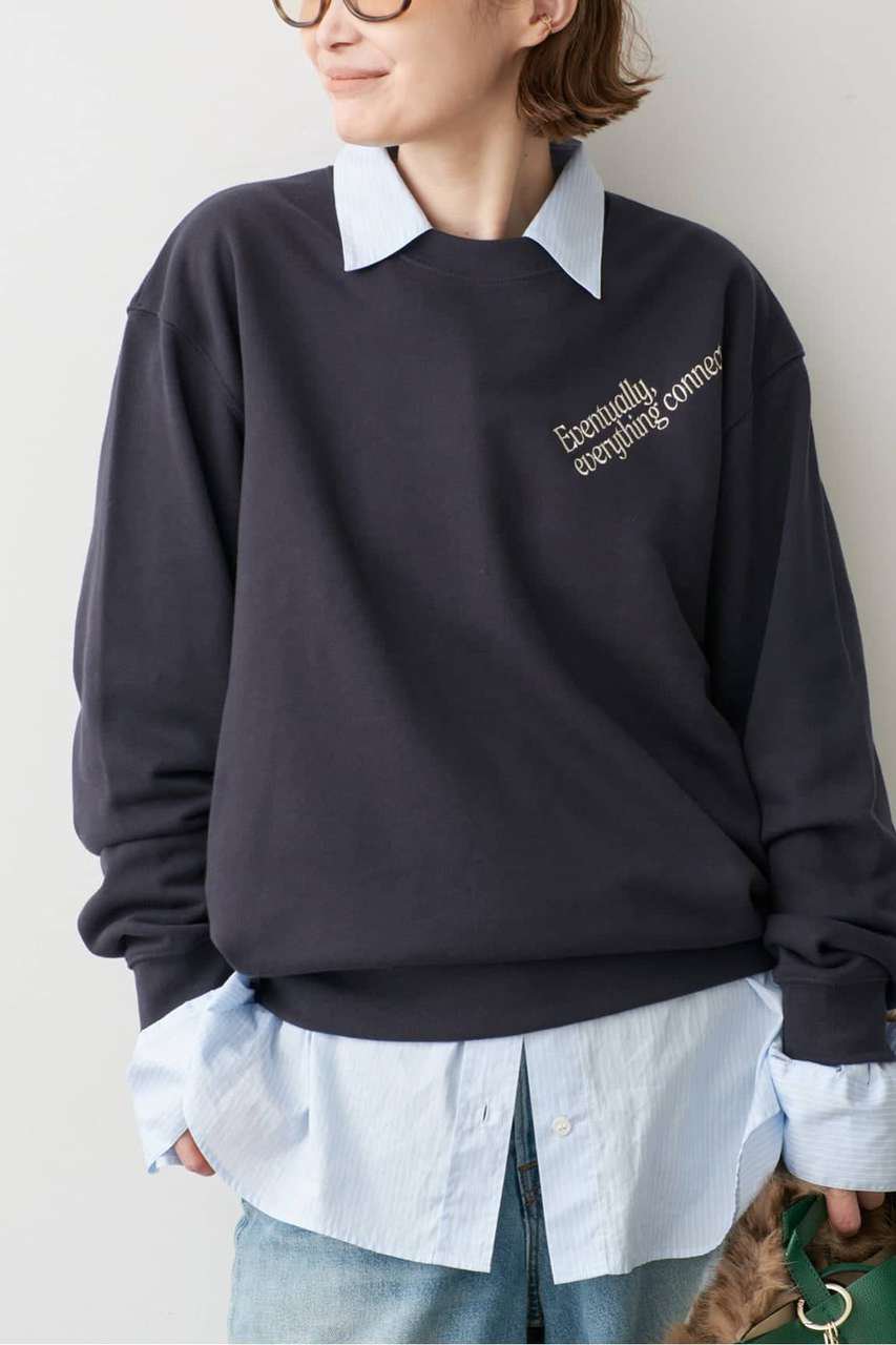 Deuxieme Classe BTN エンブロイダリースウェット (ネイビー, F) ドゥーズィエムクラス ELLE SHOP