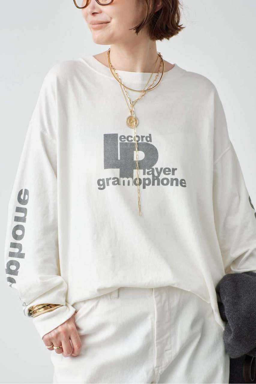 Deuxieme Classe LP Long Tシャツ (ホワイト, F) ドゥーズィエムクラス ELLE SHOP