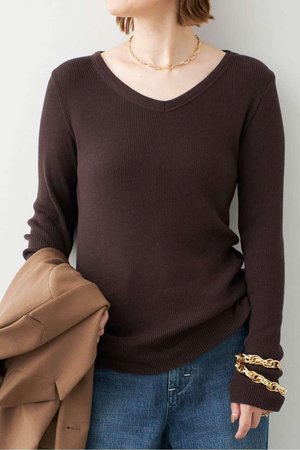 ドゥーズィエムクラス/Deuxieme ClasseのCo/Ca Rib Vネック Tシャツ(110100/110103)