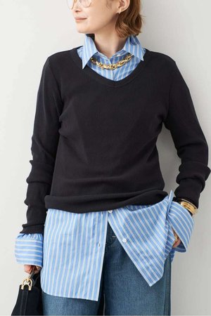 ドゥーズィエムクラス/Deuxieme ClasseのCo/Ca Rib Vネック Tシャツ(110100/110103)