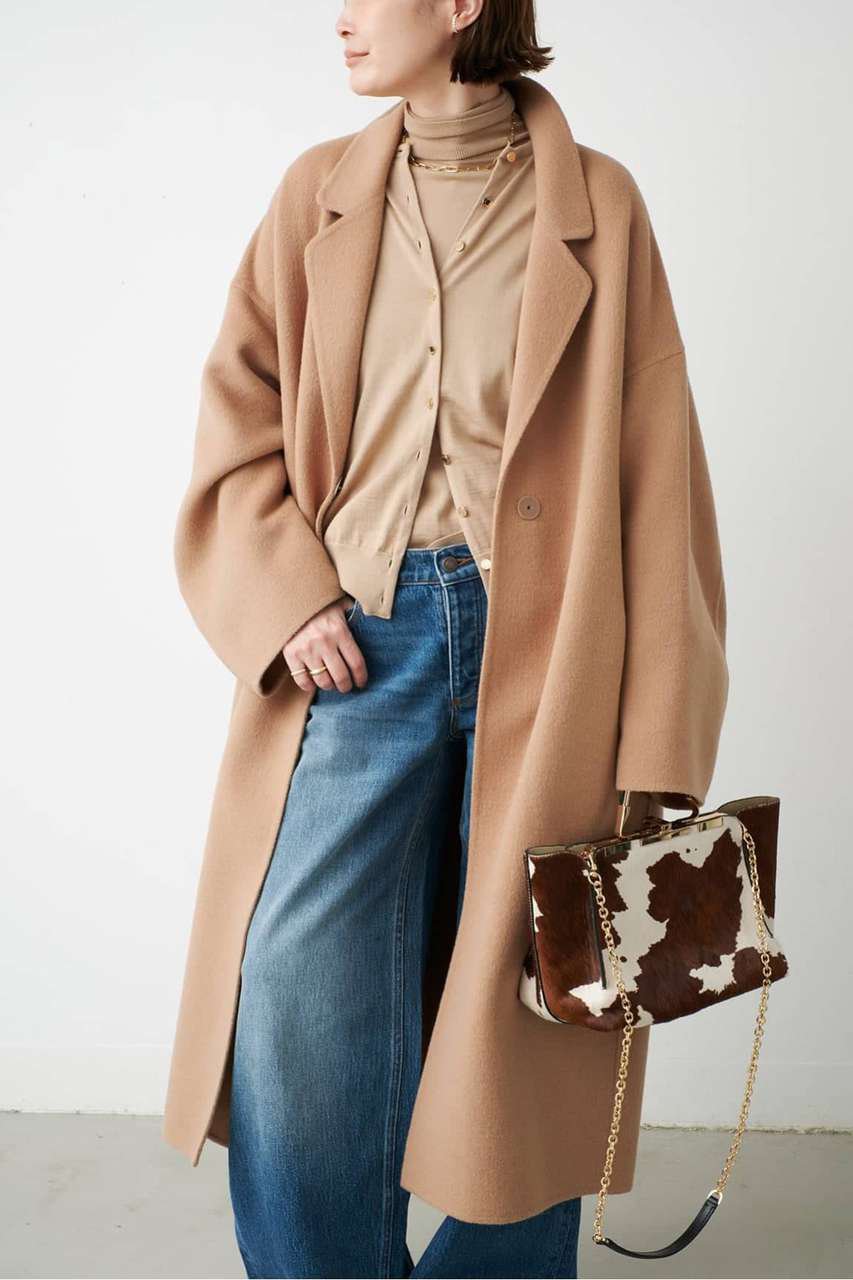 Deuxieme Classe 《予約》ウールアンゴラリバーコート (キャメル, 38) ドゥーズィエムクラス ELLE SHOP