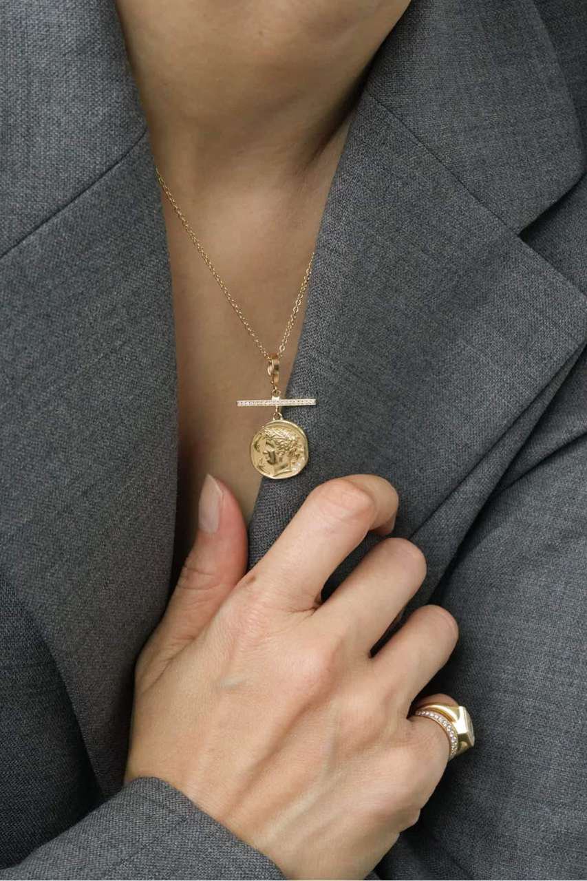 Deuxieme Classe *【AZLEE/アズリー】DIAMONDS BAR GODDESS COIN (ゴールド, フリー) ドゥーズィエムクラス ELLE SHOP