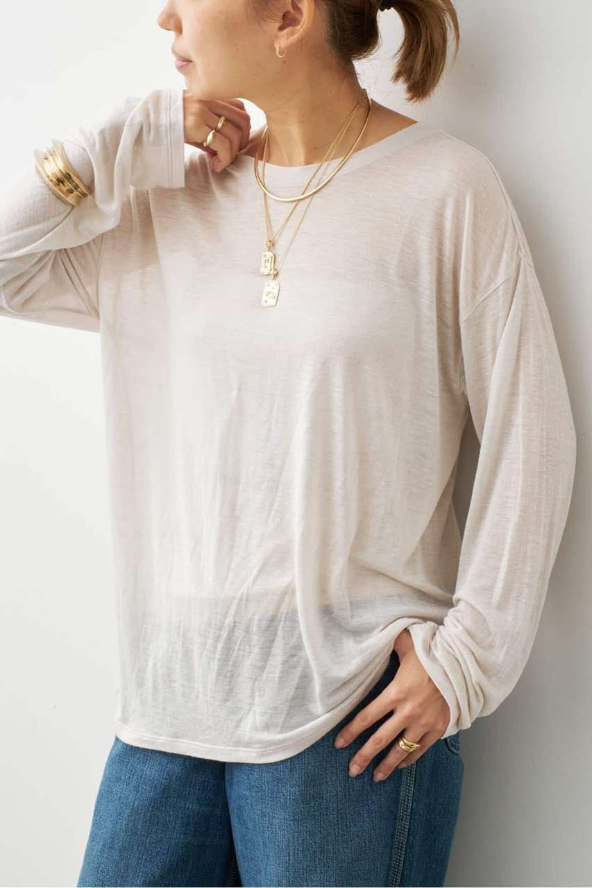 Deuxieme Classe 【Raspail/ラスパイユ】Longsleeve CREW CUT & SEWN (ナチュラル, フリー) ドゥーズィエムクラス ELLE SHOP