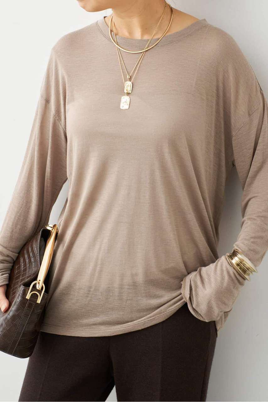 Deuxieme Classe 【Raspail/ラスパイユ】Longsleeve CREW CUT & SEWN (ブラウン, フリー) ドゥーズィエムクラス ELLE SHOP